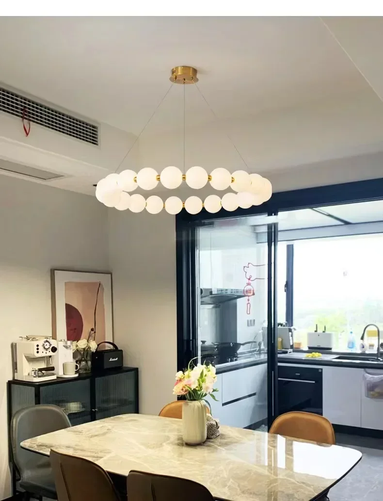 Modern Nordic Magic Living Room Chandelier Minimalist round Lamp Creative Bedroom Lobby Light Luxury Restaurant Lighting