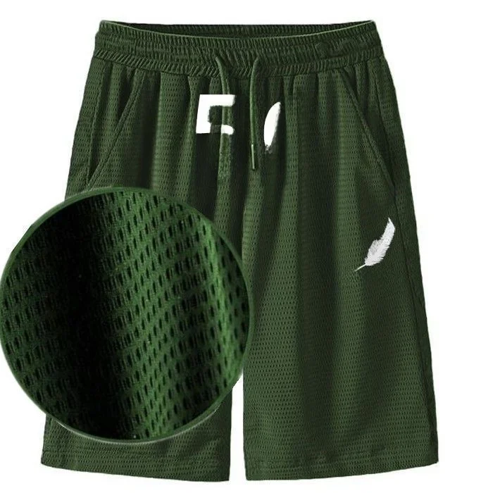 

Youth Loose 5-Quarter Sports orts Ice Silk Me Casual Men's Pants Qui Dry Trendy Straight Leg Non-Stretch Spring Summer