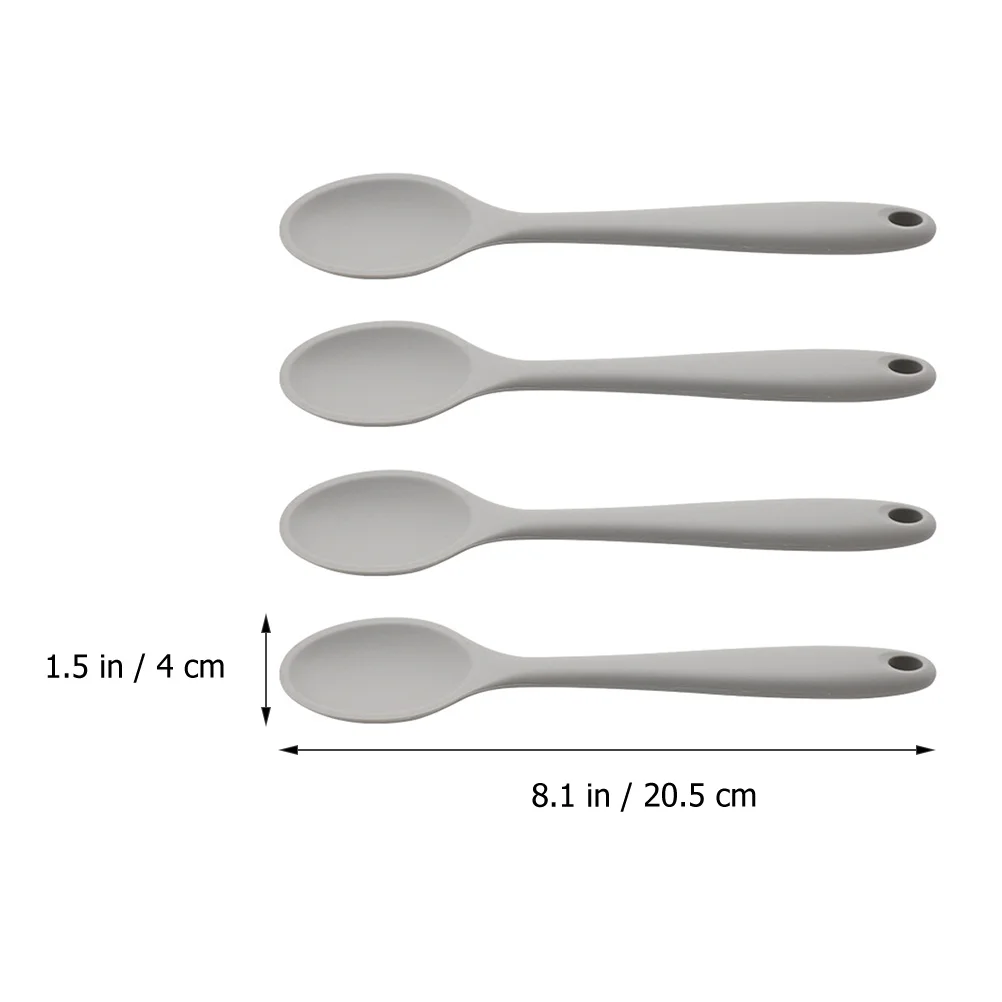 

4pcs Stick Kitchen Mixing Cooking Silicone Spoons Spoons Tools Mixing Spoon Multipurpose Dining Safe Material
