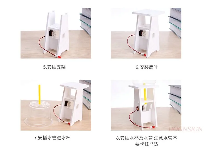 DIY Handmade Science Experiment Produção, Tecnologia Infantil, Geração de Energia Hidrelétrica Infantil, Material Pequeno