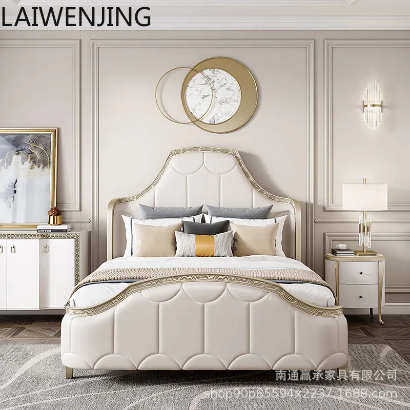 

SGF light luxury American carved bed French modern simple fabric bed