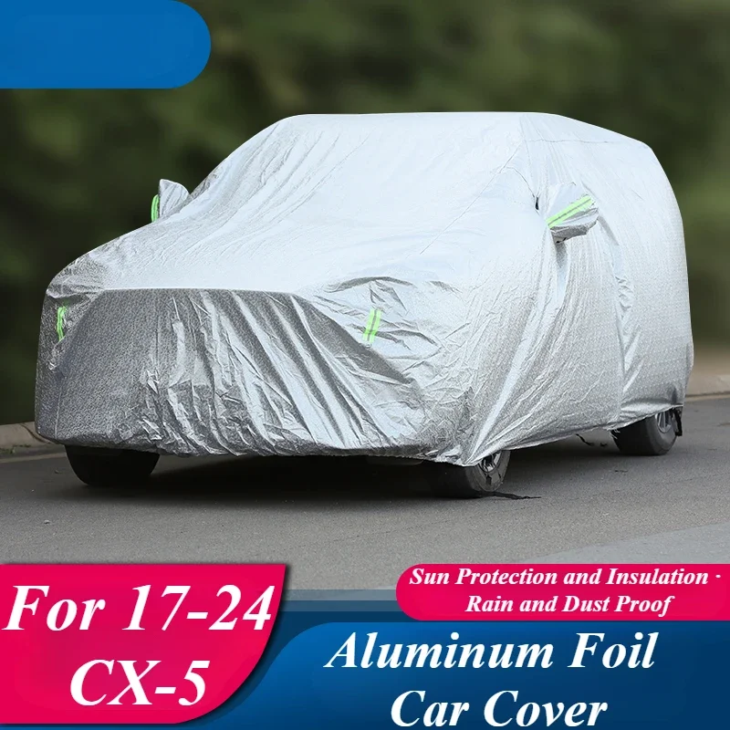 

Car Cover Outdoor Protection Full Exterior Snow Cover Sunshade Dustproof Protection Cover Exterior Trim for Mazda CX-5 2017-2024