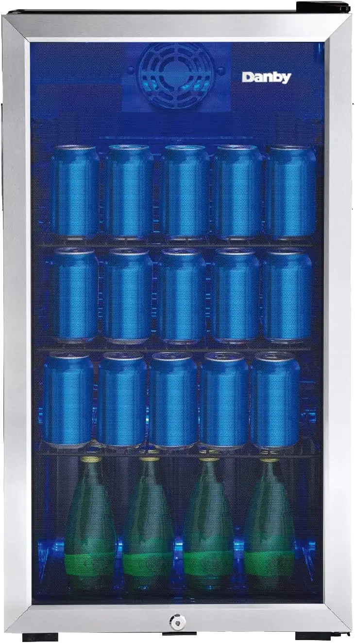 Danby DBC117A1BSSDB-6 117 Can Beverage Center, 3.1 Cu.Ft. Freestanding Drinks Refrigerator for Beer, Pop, Water