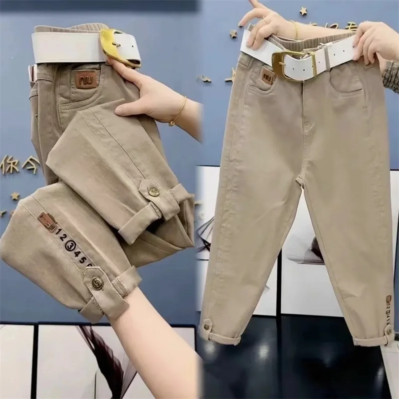 Koreanische 2025, Neue Mode Washe Harun Hosen frauen Frühling Herbst Hohe Taille Lose Alle-Spiel Casual Hosen Weibliche hosen Damen