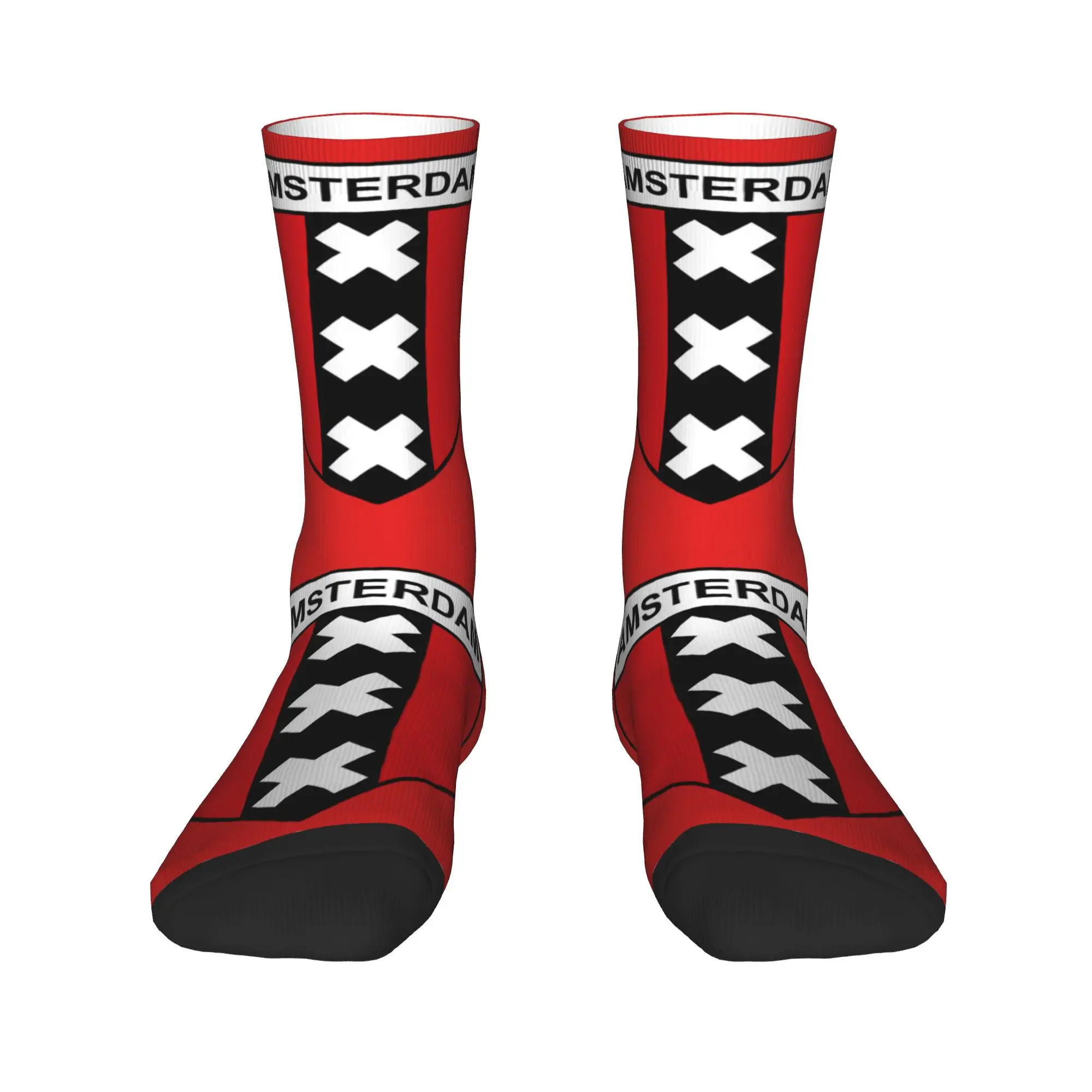 

Fun Printed Flag of Amsterdam Netherlands Socks for Women Men Stretchy Summer Autumn Winter Crew Socks