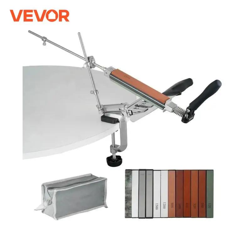 VEVOR Knife Sharpener Kit Professional Sharpener Flip Fixed Angle Knife Sharpening System with 12 Whetstones Kit for All Knives