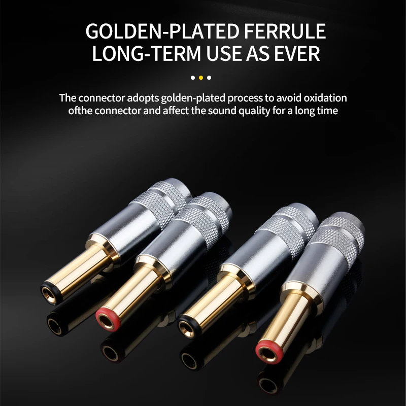 YYAUDIO Copper Plated Gold DC-2.1G/2.5G DC Power Plug Jack Weld Connector for Linear Power Output 1pcs
