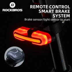 ROCKBROS Bicycle Smart Rear Light Type-C Charging IPX6 Brake Sensor Auto Stop Cycling Taillight Warning Light Bike Accessories