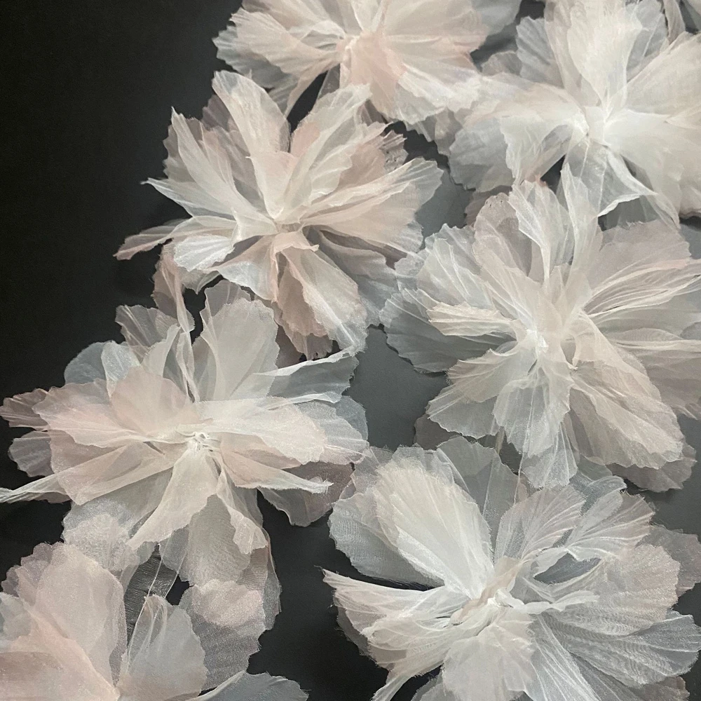 10 Stück 3D-Blumenstickerei-Spitzenapplikationen Kleidungsreparatur DIY Nähzubehör Weihnachtsbaum Weihnachtsdekoration – Detail 2