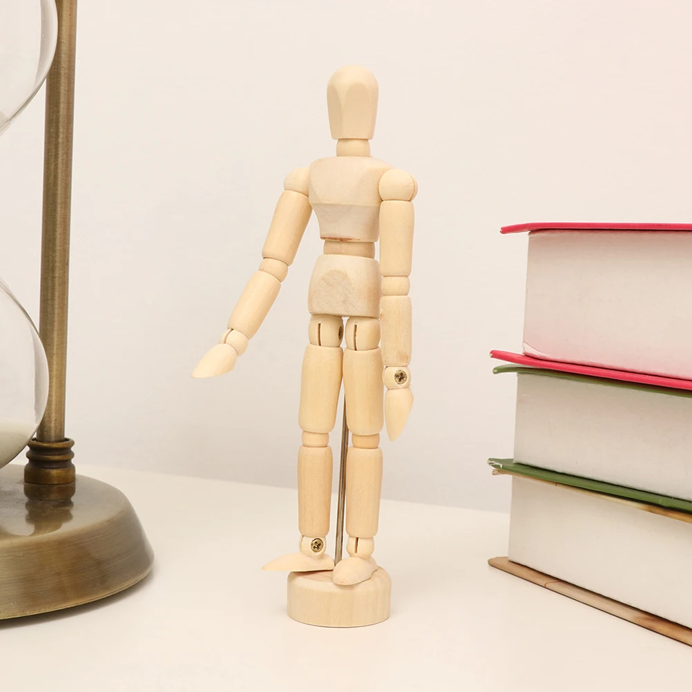 

2Pcs Sketch Wooden Model Lightweight Proportional Size Drawing Statue Bamboo Mannequin Perfect Gift Decoration