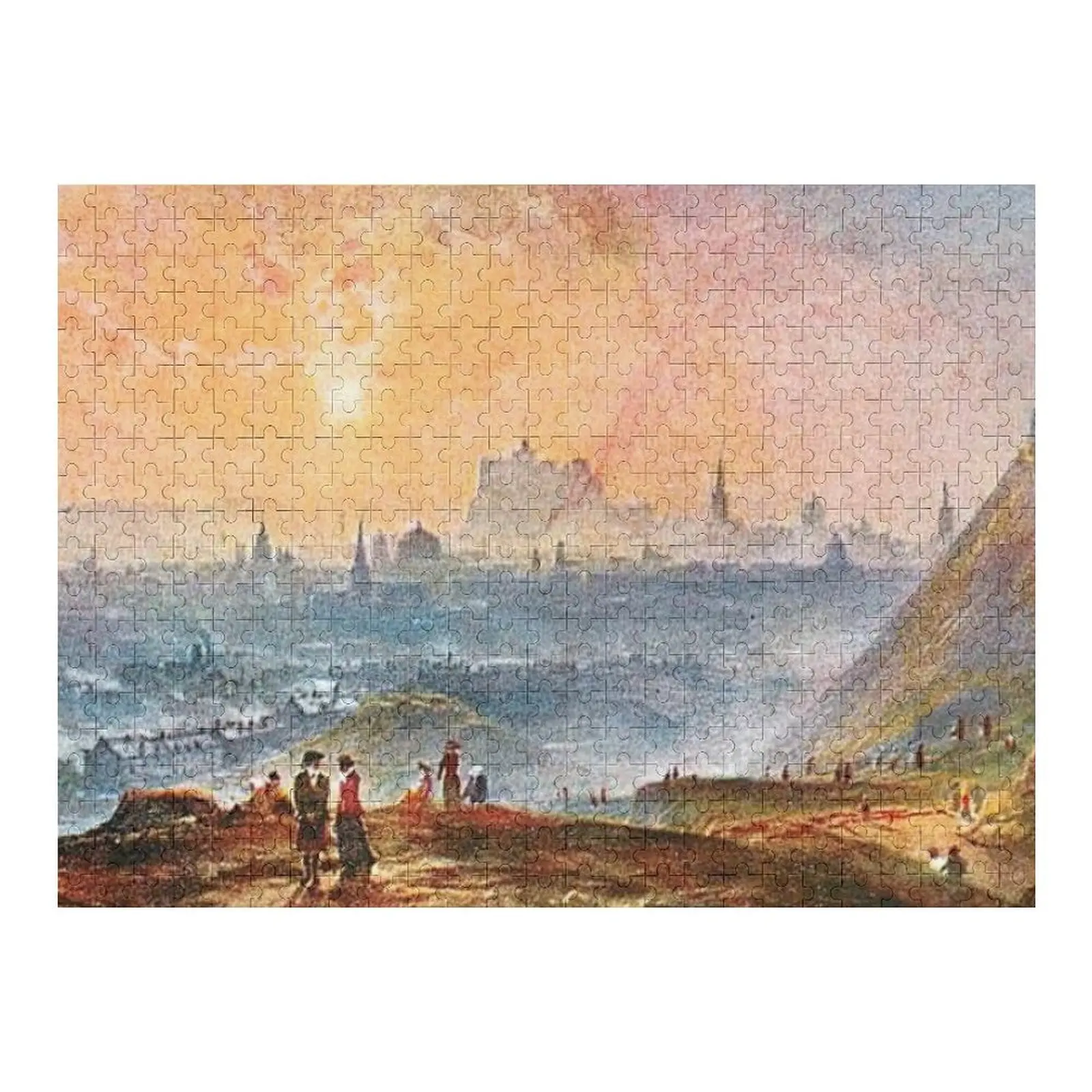 

Винтажная иллюстрация Эдинбурга из ребрышек Самсона, пазл для взрослых, деревянное имя, персонализированный пазл на заказ