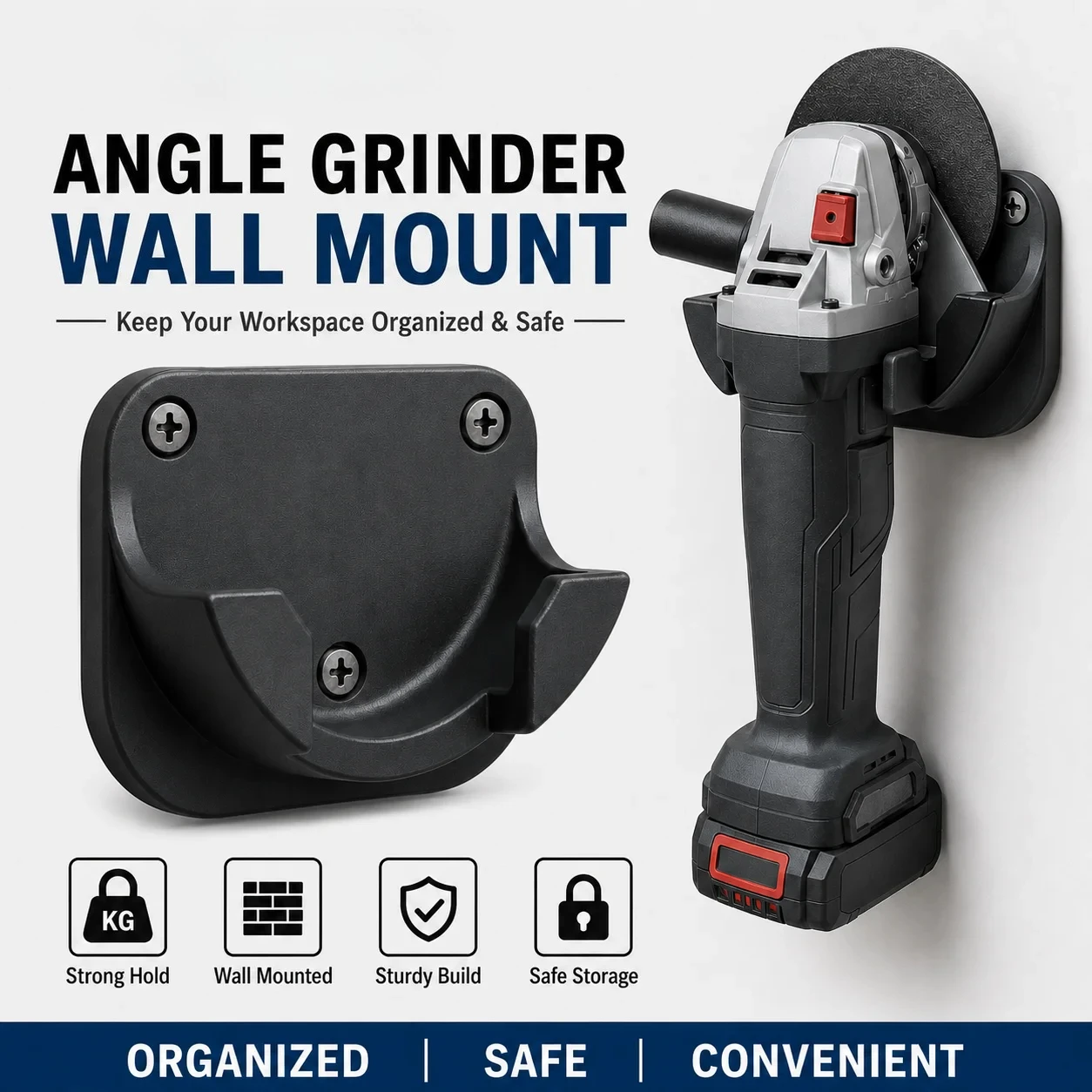 1pc Wall Mounted Bracket for Angle Grinder, Heavy-duty Tool Storage Bracket, Space Saving Grinder Bracket for Garage Workshop