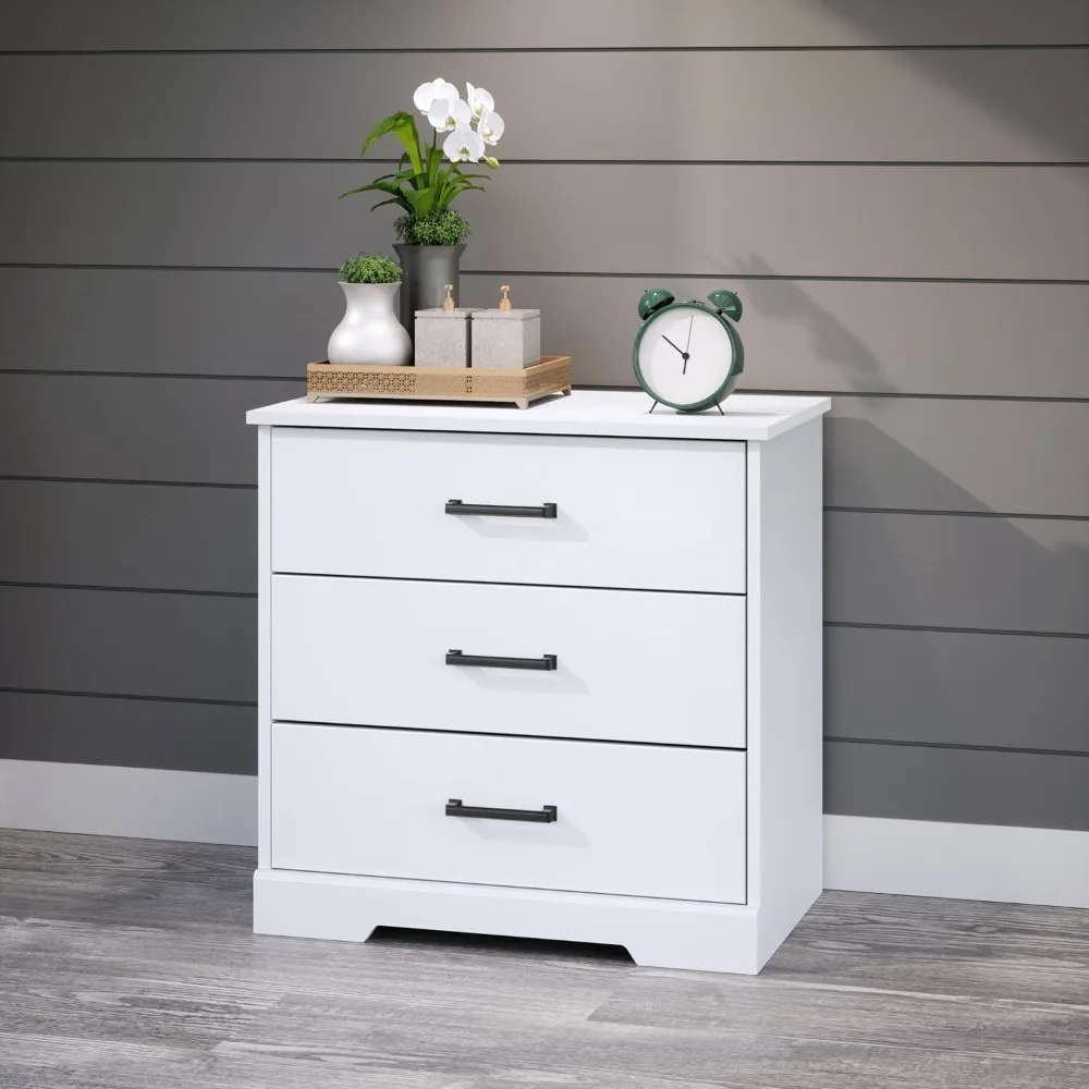 Three Drawer Nightstand,3 DRAWER NIGHTSTAND WITH EASY GLIDING DRAWERS