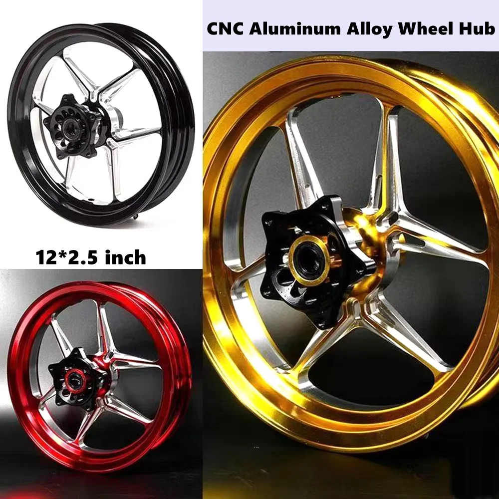 Universal 12*2.5inch Aluminum Front Wheel Rim 3 Hole 5 Hole For Yamaha CygnusX BWS RSZ Niu N1S NQI Uqi Electric Scooter Modify