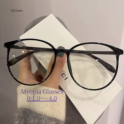 Gafas redondas de leopardo para miopía, anteojos transparentes a la moda para ordenador, gafas ópticas antiazules
