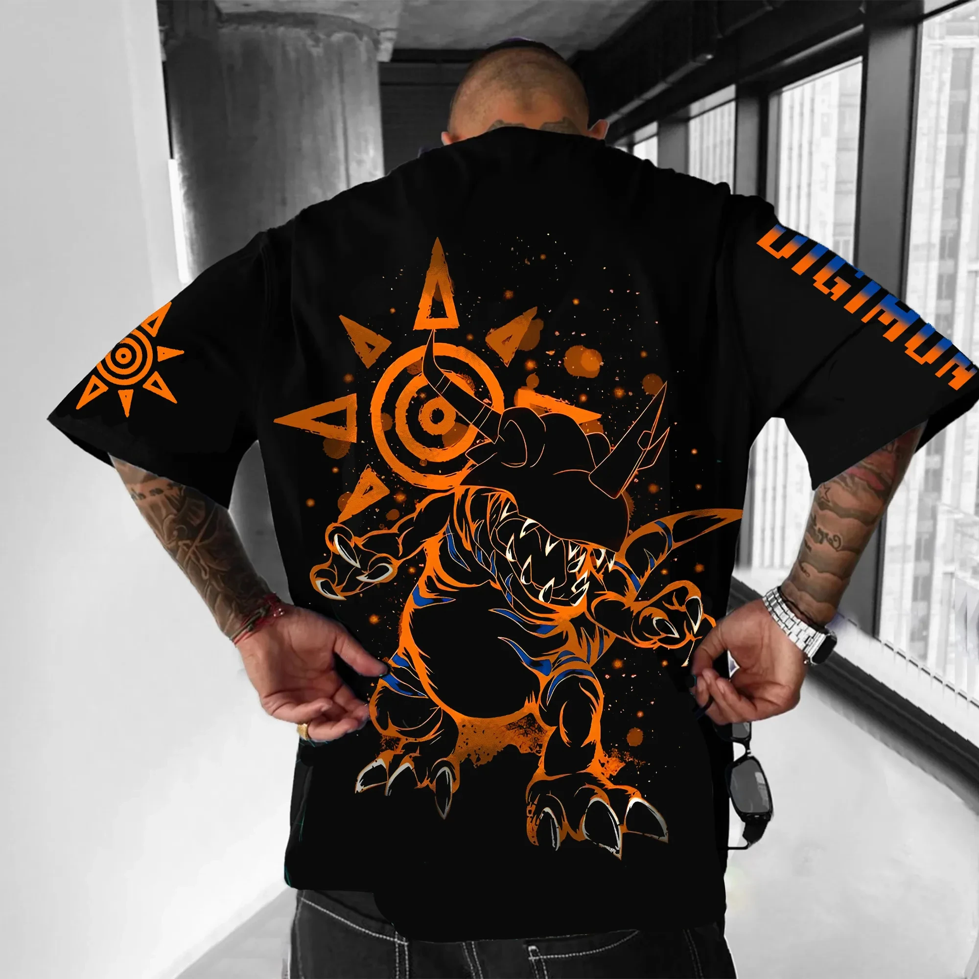 

Harajuku Greymon Digital для маленьких мужчин и женщин, летняя футболка, винтажная уличная футболка с короткими рукавами, свободный повседневный топ для фитнеса Y2k