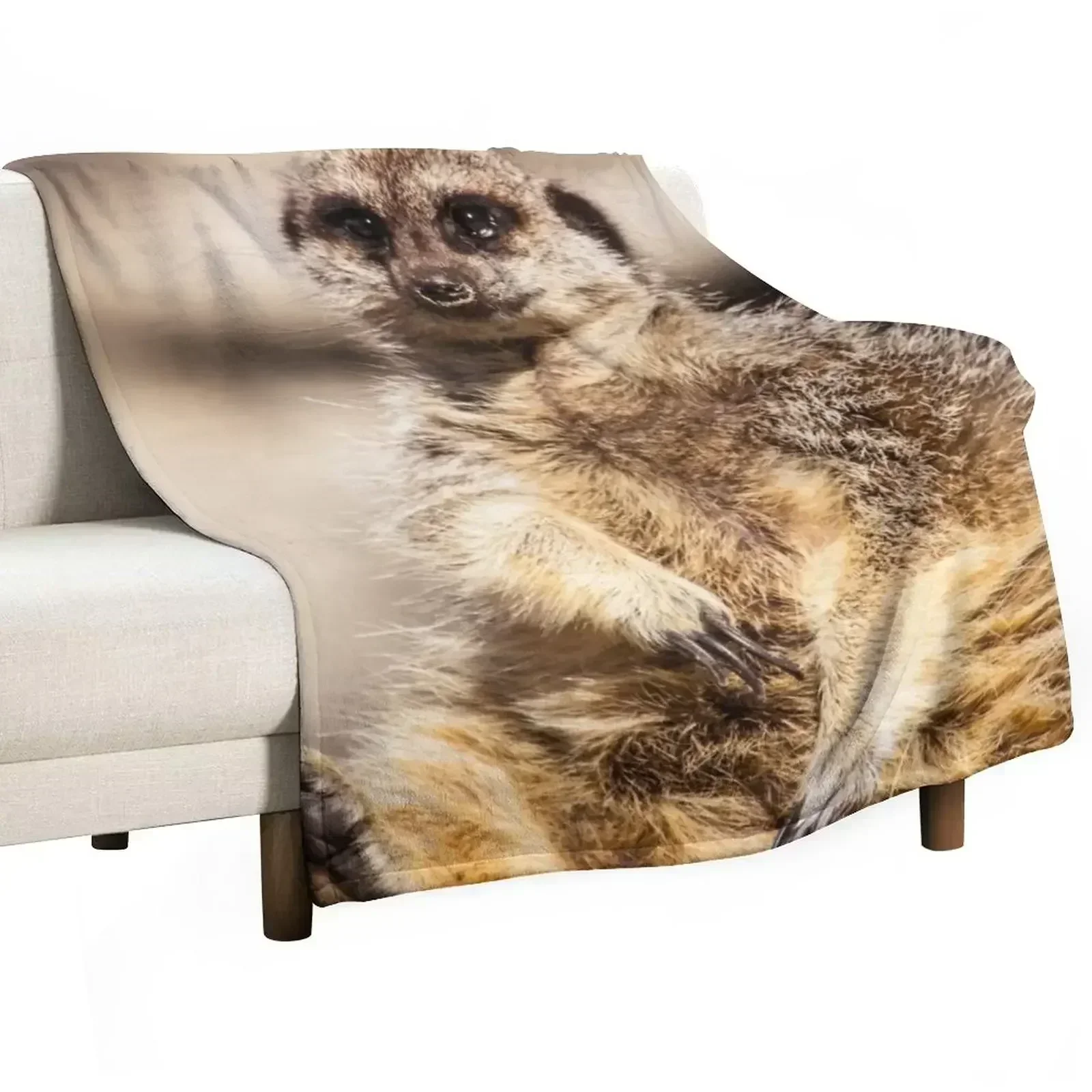 Cute Meerkat Throw Blanket Weighted Soft Plaid sofa bed Retros Vintage Sofas Blankets