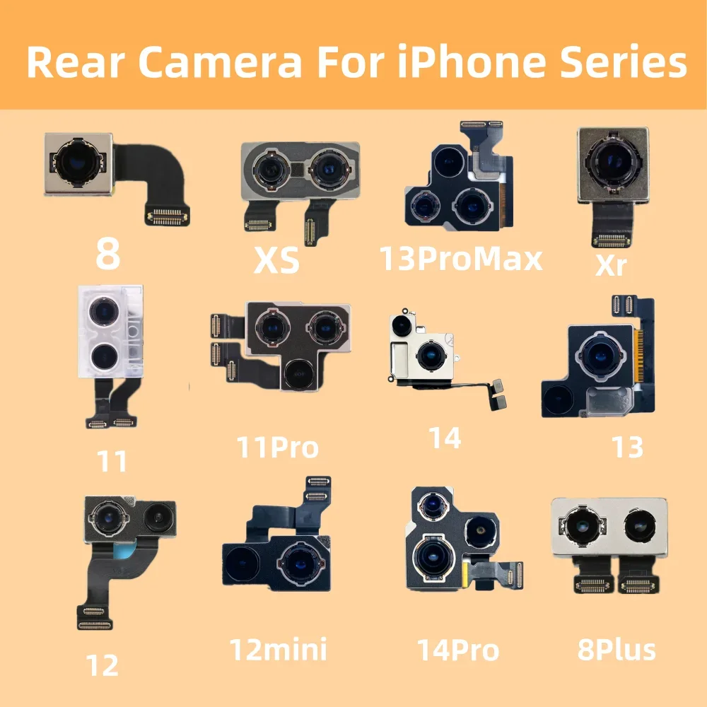 

RLZCXZ Tested Disassembled Back Rear Camera for iPhone, XR, XS, 11, 12, 13, 14Pro Max Replacement