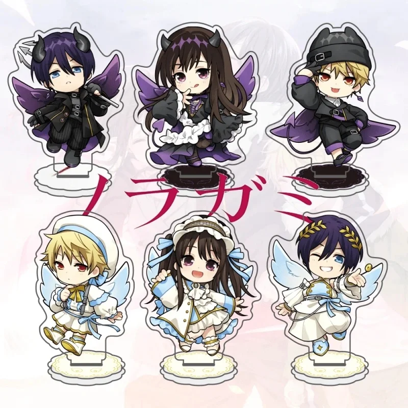 Anime  Noragami Yukine Angels and Demons Ver Q-Style Acrylic Stand Model Plate Keychains Desk Decorations
