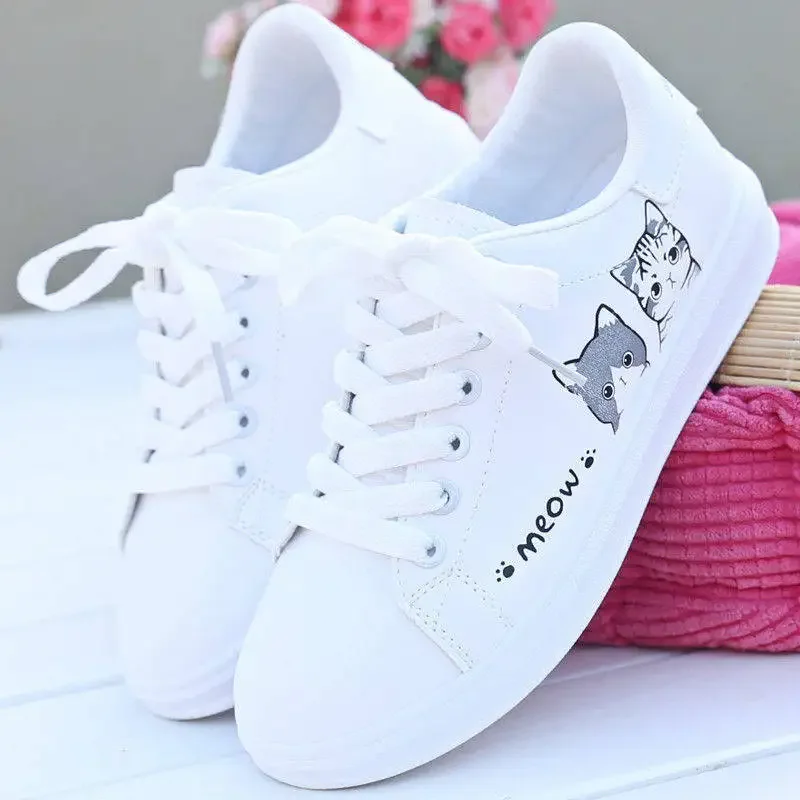2026 Spring Autumn New Arrival Fashion Lace-up Women's Sneakers and Casual Shoes White Breathable Walking Shoes Zapatos De Mujer
