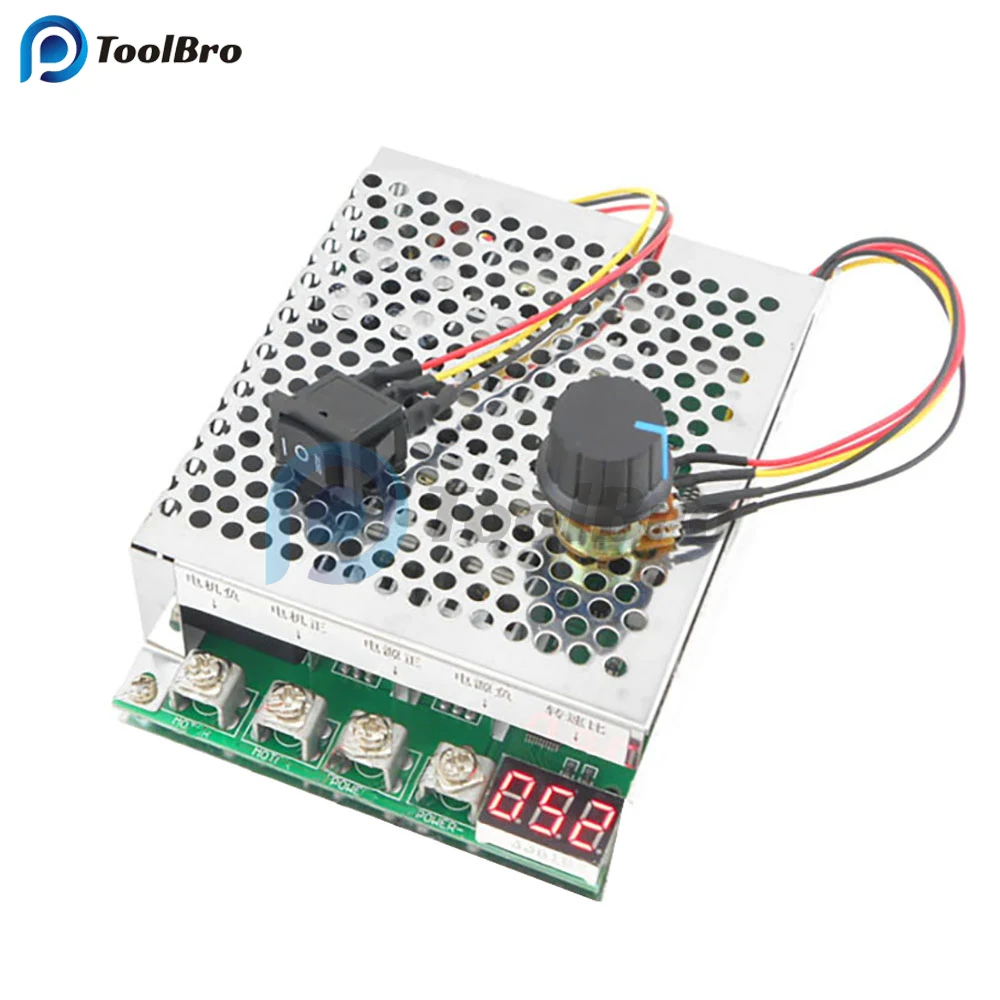 5500W 1-100A 15KHz Reversible LED Digital PWM Motor Speed Controller DC 10-55V Forward Reverse with Potetiometer Control Switch