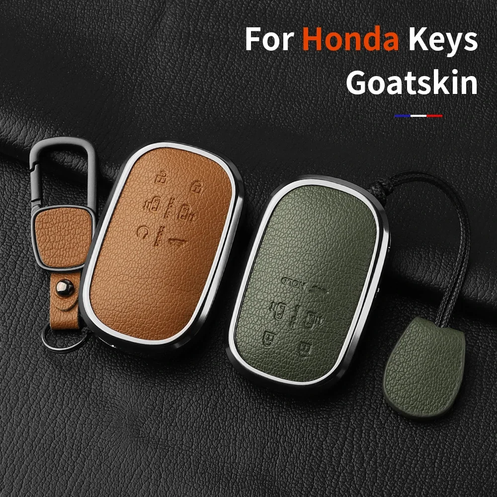 Aluminium Alloy Goatskin 6 Button Car Key Case Cover For Honda Stepwgn RP6/RP7/RP8 Odyssey Freed Elysion 2023 2024 Accessories