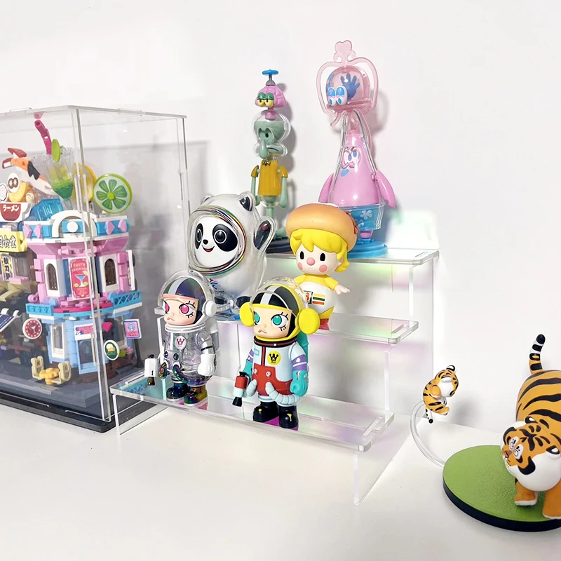 Color Acrylic Risers Display Shelf Multi-Layer Organizer Stand for Hand-Made Figure Funko POP Shelf Cupcake Perfumes Stand