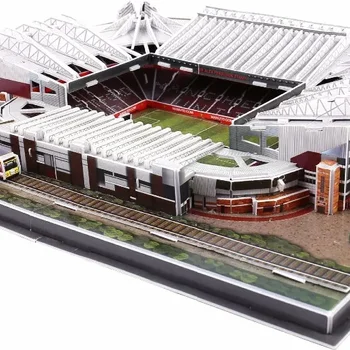 [Funny] 186pcs/set Red Devils Old Trafford club RU competition football game stadiums building model toy gift original box