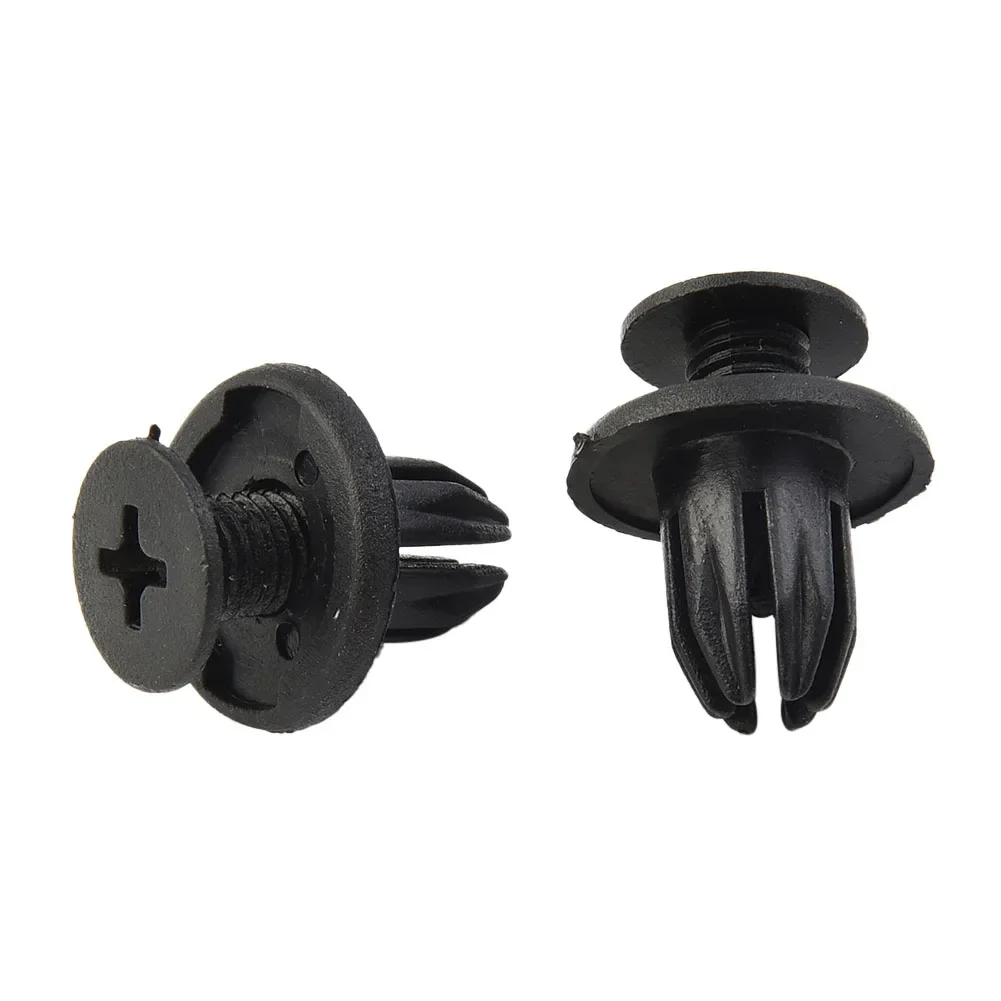 50Pcs 10mm Black Car Truck Bumper Fender Rivet Clips High Quality Auto Fastener Retainer Plastic Rivet Clips Accessories