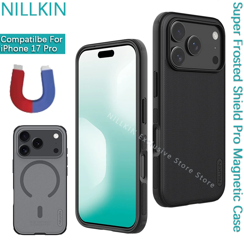 Nillkin для iPhone 17 Pro, ТПУ + ПК, супер матовый магнитный чехол, противоударный защитный чехол Magsafe, чехол для телефона Nillkin для iPhone 17 Pro, ТПУ + ПК, супер матовый магнитный чехол, противоударный защитный чехол Magsafe, чехол для телефона