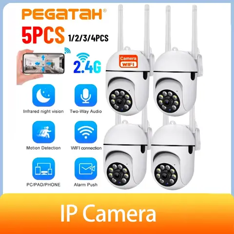2.4G WiFi IP 카메라 360 ° PTZ 자동 추적 | 1080P HD 나이트 비전 및 양방향 오디오 | 도난 방지 경보 클라우드/SD | 실내 실외 보안