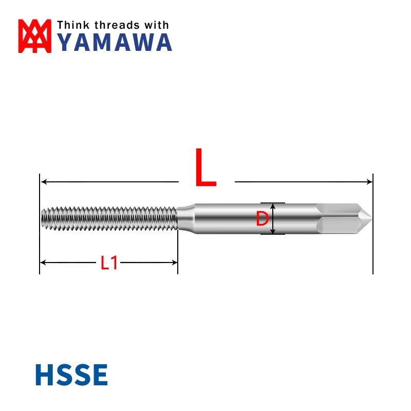 YAMAWA Roll Tap/Forming Tap M0.5-M3.5 HSSE M0.5M0.6M0.7M0.8M0.9M1 M1.2M1.4M1.5M1.6 M1.7M2M2.5M2.6M3M3.5 Machine Screw Thread Tap