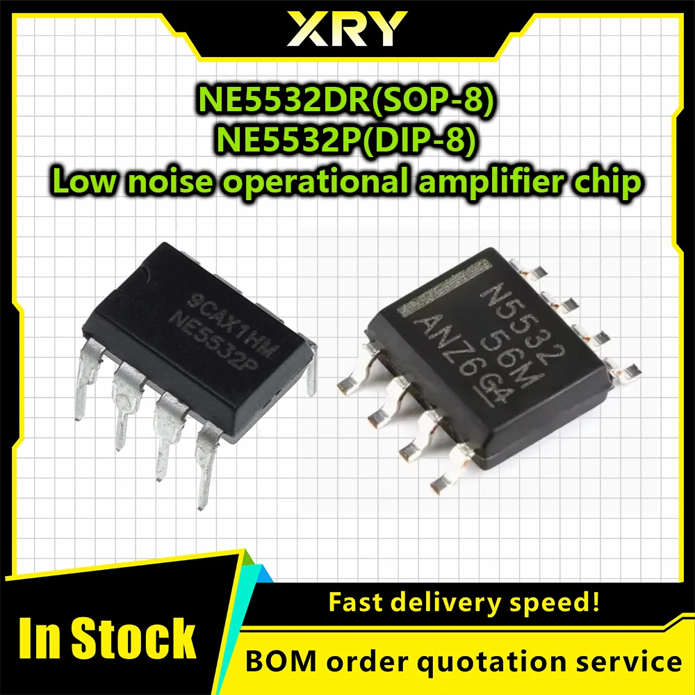 Xry 10-20 Pz NE5532P NE5532 5532 DIP8 NE5532DR SOP-8 Doppio Opampm Doppio Amplificatore Operazionale A Basso Rumore