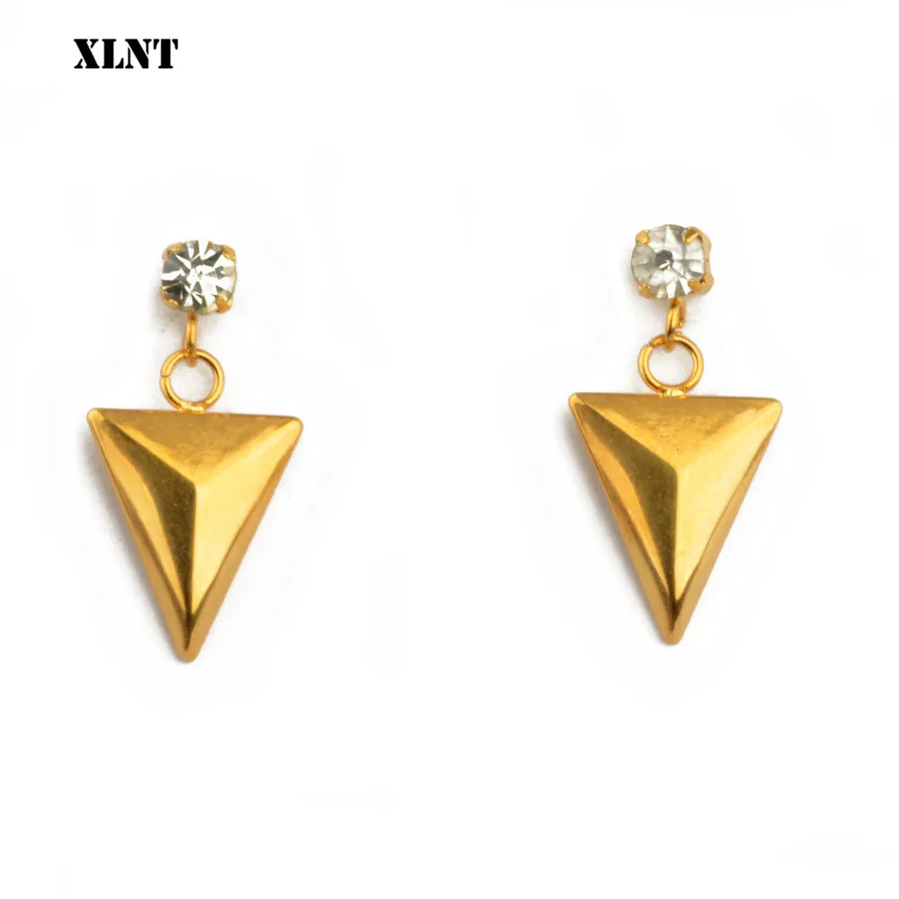 XLNT Europe and America Minimalist Drop Earrings  for Women Geometric 3D Triangle  Polygon Earrings Brincos Party Jewelry