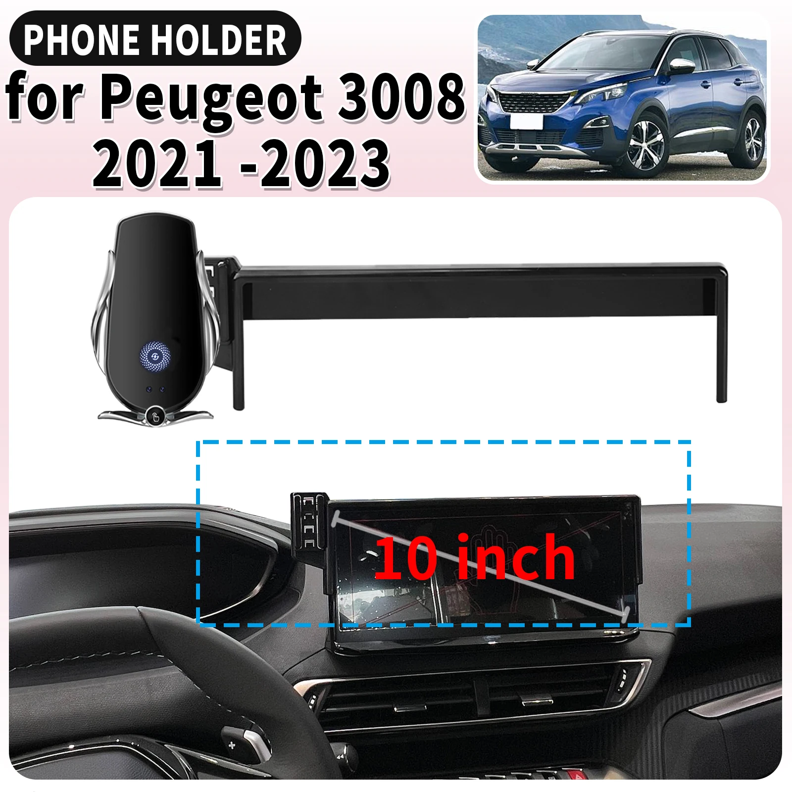 

fit for Peugeot 3008 2021 2022 2023 Screen Base Mount Phone Holder Dedicated Clip-On Navigation Bracket Car​​ accessoires