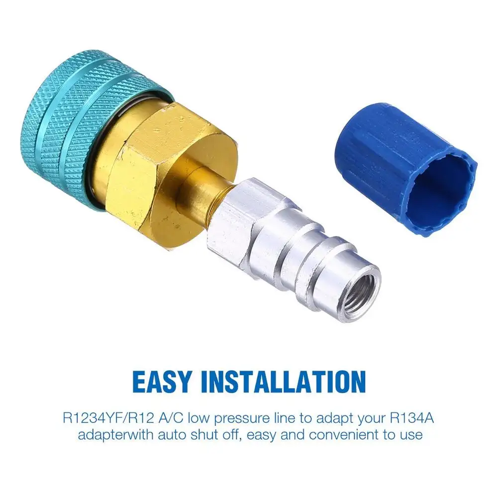 R1234YF To R134A Automotive Fluorine Low L Side Quick Connector Car Air Conditioner AC Charging Hose Adapter Accessories