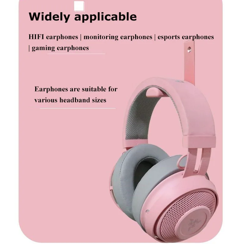 Soporte Universal montado en la pared para auriculares, aleación de aluminio + silicona, colgador de auriculares para juegos, soporte estirable con pegatina sin huellas