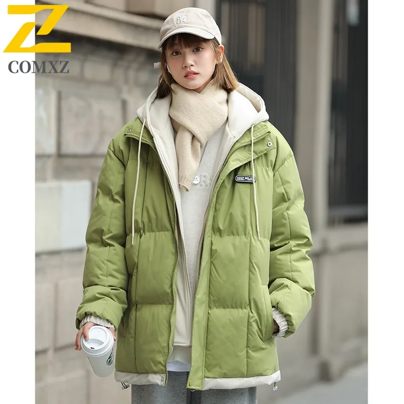 

COMXZ Мужская пригородная куртка с непринужденным дизайном с капюшоном, уличная теплая парка, модная дорожная морозостойкая зимняя одежда
