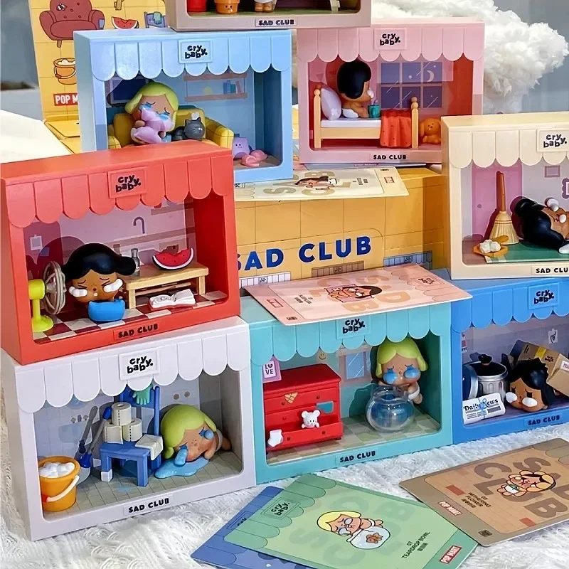 Crybaby Sad Club Series Scene Sets By Molly Anime Figure Cute CryBaby sad club Figurine Cartoon Toy Gift Cute Collections Gifts