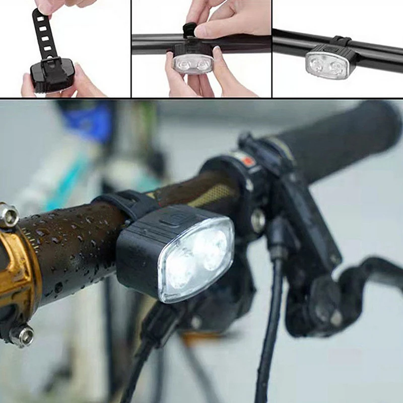 Luce per faro con ricarica USB per bici, bicicletta da ciclismo impermeabile, 6 modalità, set di luci posteriori anteriori, fanale posteriore MTB, lanterna a LED, parti per bici