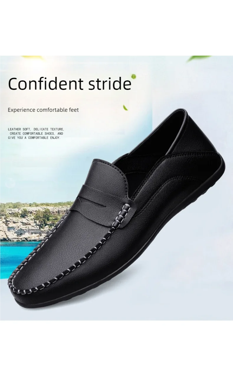 Herren-Slipper in Übergrößen, lässige Alltagsschuhe, neue Modelle für alle Jahreszeiten, weiche Sohle, Outdoor-Fahrerschuhe, weiße Schuhe, modische Schuhe für junge Leute, trendige Schuhe. – Detail 2