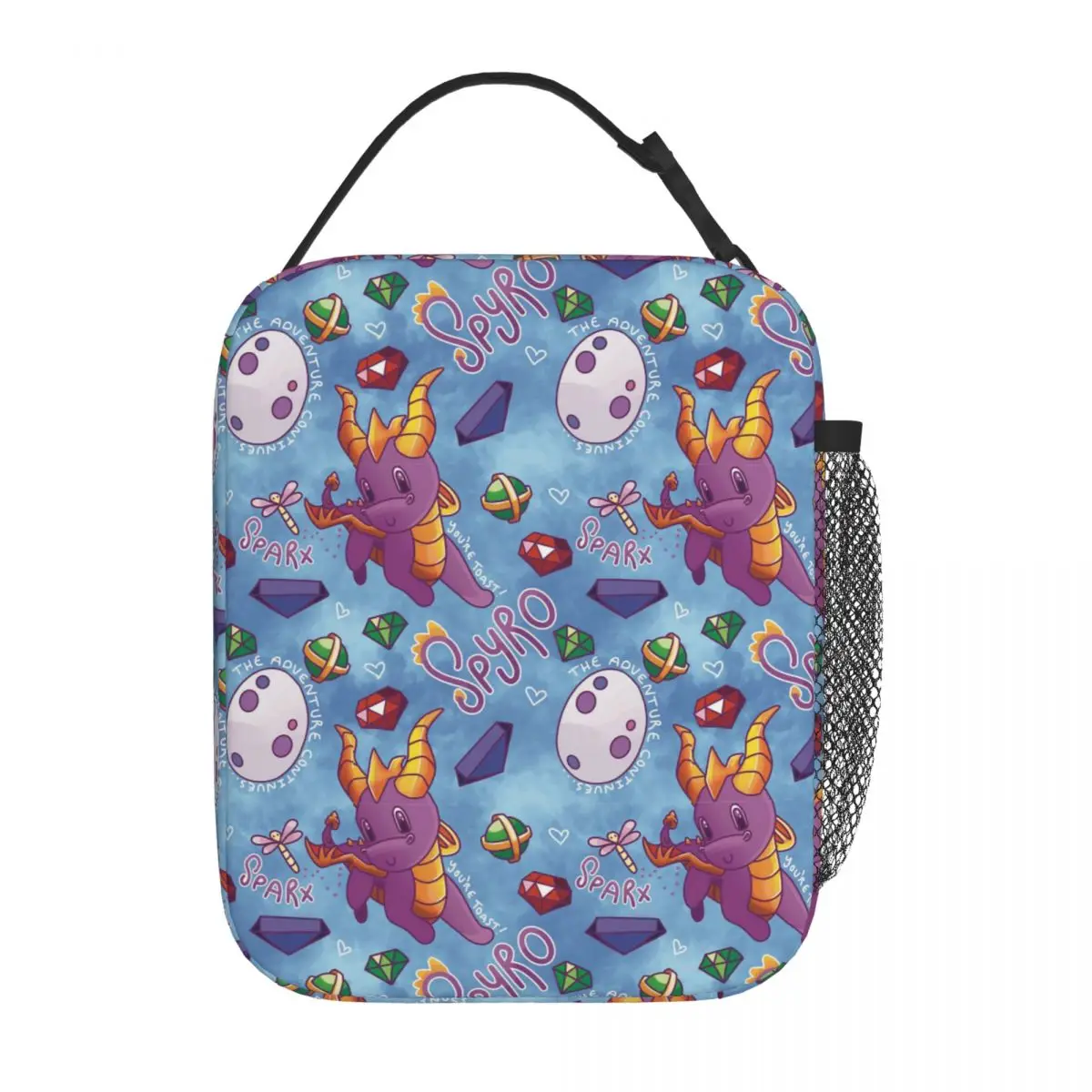 Spyro The Dragon Pattern Insulated Lunch Bag for Women Children Leakproof Food Boxes Thermal Lunch Box Tote