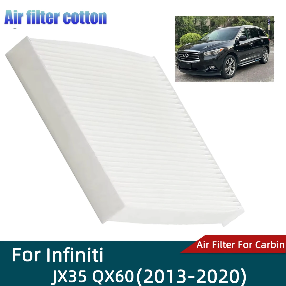 

Car Cabin Air Filter for Infiniti JX35 QX60 Filters Carbon Fiber CF11776 27277-3JC2A XC10020 CF3290 CF-263 479950 R479950 F0009