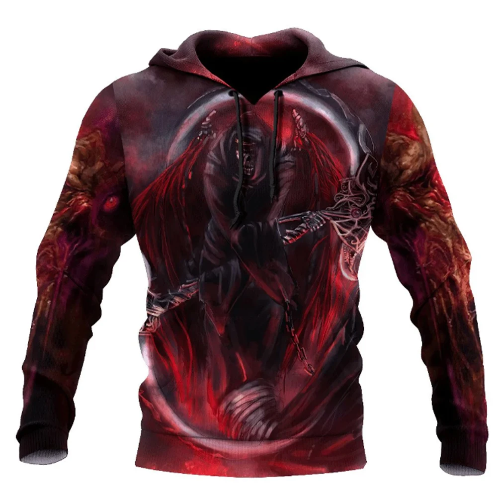 

2024 Men's Four Seasons Fashion 3D Printed Hoodie 3D Skull Print Men's Fashion Men's Horror Hoodie Top