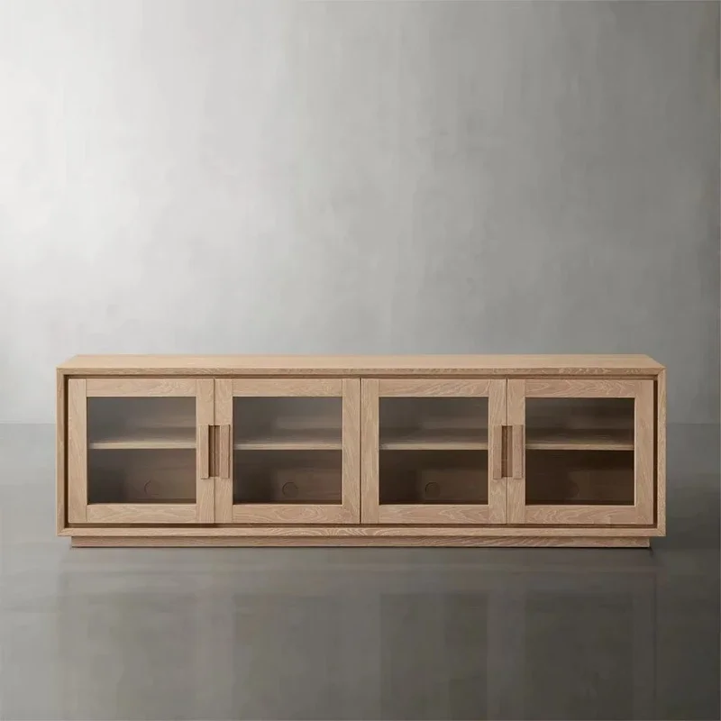 Luxury antique solid wood TV cabinet 85 inch living room and bedroom console