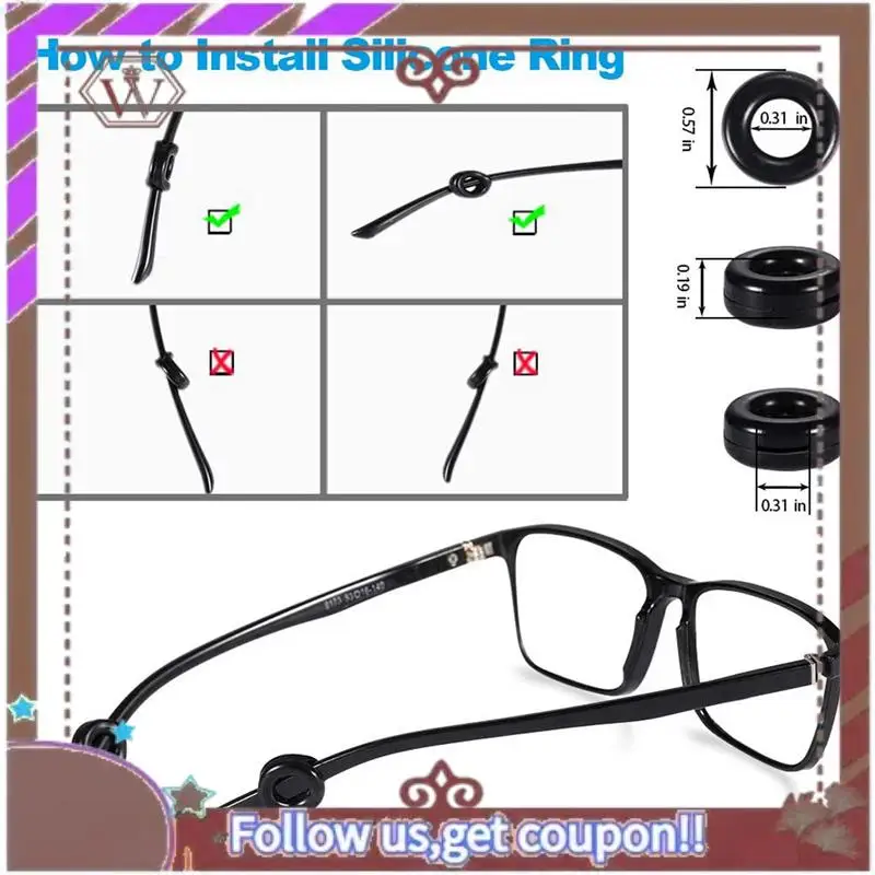 

A95D-48 Pairs Eyeglasses Retainers Anti-Slip Eyeglass Holder Comfort Ear Grip Hooks Protectors For Spectacle Sunglasses