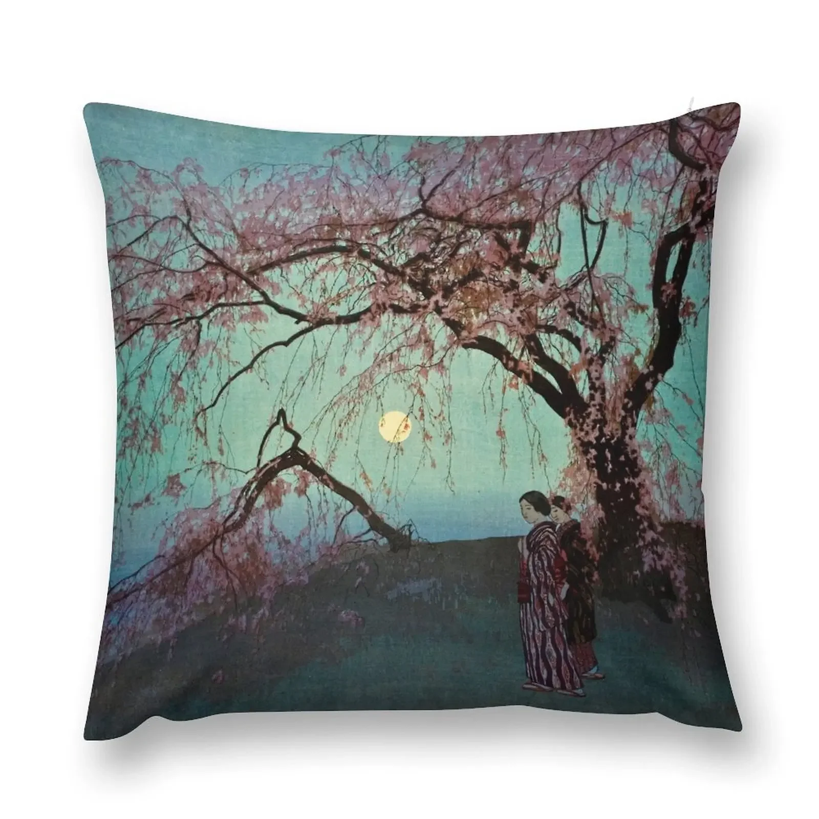 Kumoi Sakura by Yoshida Hiroshi Throw Pillow Pillow Cases Decorative Sofa Pillow Cover