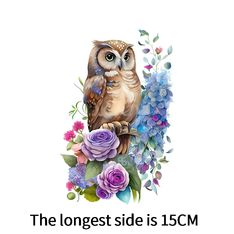 Children\'s cute owl Heat Transfer washable Fine Clothing Thermoadhesive Patches Iron On For Clothing DIY T-shirt Sticker