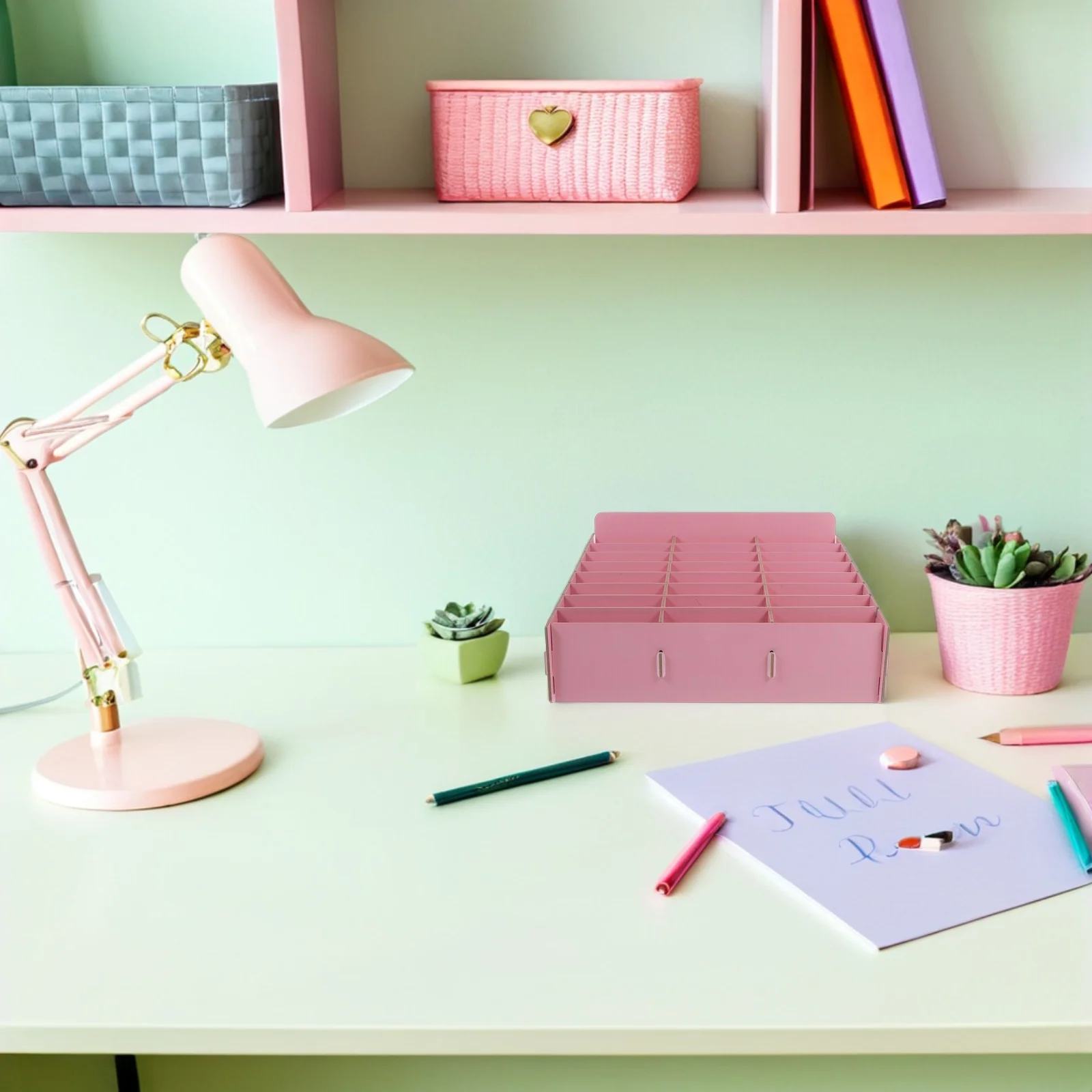 

24 Grids Wooden Phone Storage Box Desktop Organizer Rack For Classroom Office Meeting Room Multi Cell Holder Stand