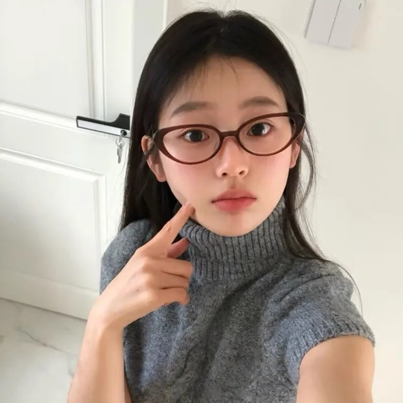 كوريا لطيف مكافحة نظارات الضوء الأزرق الإطار النساء INS لا ماكياج عادي نظارات الرجال نظارات لطيف نظارات الكمبيوتر الزخرفية #1